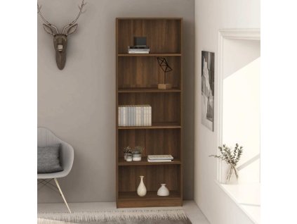 Knihovna s 5 policemi 60 x 24 x 175 cm dřevotříska [815434] (Barva Hnědý dub)