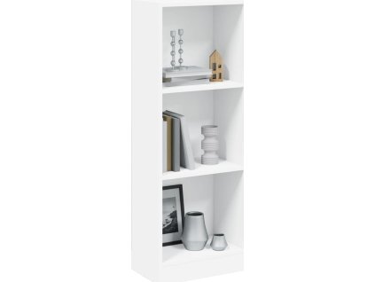 3patrová knihovna 40 x 24 x 109 cm kompozitní dřevo [800828] (Barva Bílá)