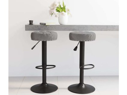 Barové židle 2 ks samet [332996] (Barva Tmavě šedá)