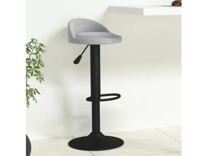 Barová stolička samet [333590] (Barva Světle šedá)