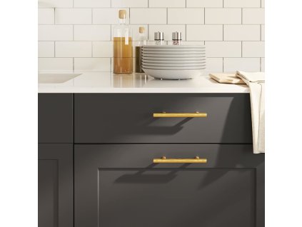 Nábytkové úchytky 10 ks 96 mm nerezová ocel [155357] (Barva Zlatá)