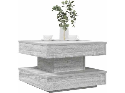 Konferenční stolek otočný o 360º 50 x 50 x 34,5 cm [858475] (Barva Šedá sonoma)