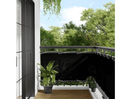 Balkonová zástěna 75 x 1 000 cm 100% polyester oxford [4000363] (Barva Černá)