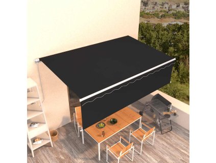 Ručně zatahovací markýza s roletou 5 x 3 m [3069337] (Barva Krémová)