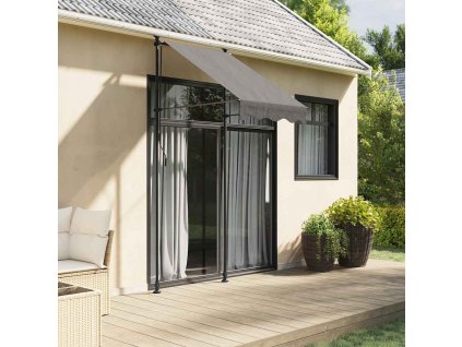 Zatahovací markýza 100 x 150 cm textil a ocel [368736] (Barva Antracitová)