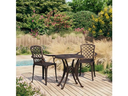 3dílný bistro set litý hliník [3070580] (Barva Bronzová)