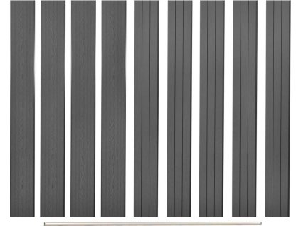 Náhradní plotové desky 9 ks WPC 170 cm [45040] (Barva Šedá)