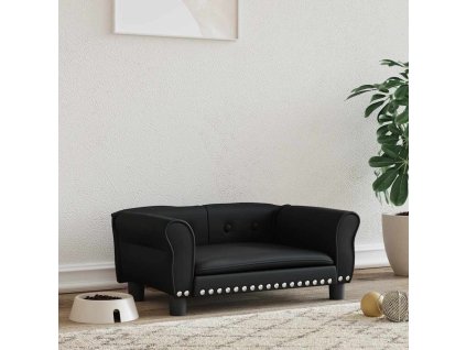 Pelíšek pro psy 70 x 45 x 30 cm umělá kůže [171831] (Barva Černá)