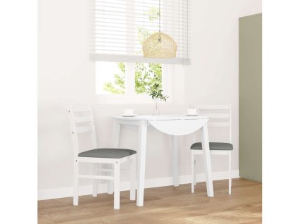 Jídelní židle 2 ks masivní dřevo gumové [4102421] (Barva Bílo-šedá)