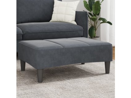 Podnožka 77 x 55 x 31 cm samet [4007376] (Barva Tmavě šedá)