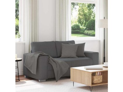 Loveseat Sofa tmavě šedé 160x77x82 cm manšestrová tkanina [4105194] (Barva Tmavě šedá)