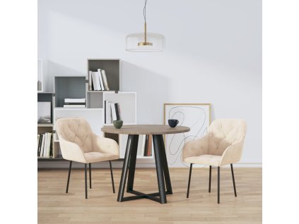 jídelní židle 2 ks samet [344854] (Barva Krémová)