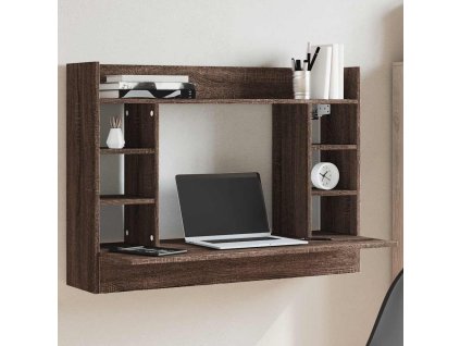 Nástěnný psací stůl 105 x 48 x 75 cm kompozitní dřevo [847974] (Barva Hnědý dub)
