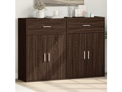 Příborníky 2 ks 60 x 30 x 84 cm kompozitní dřevo [3276596] (Barva Černá)