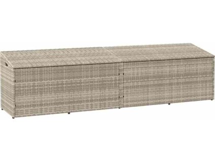 Zahradní úložný box 220x50x58 cm polyratan [4104078] (Barva Světle šedá)