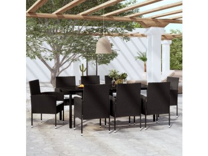 9dílný zahradní jídelní set [3099612] (Barva Antracitová)