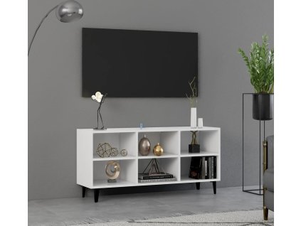 TV stolek s kovovými nohami 103,5 x 30 x 50 cm [805950] (Barva Bílá)