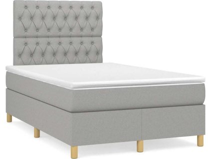 Box spring postel s matrací 120x190 cm textil [3269951] (Barva Světle šedá)
