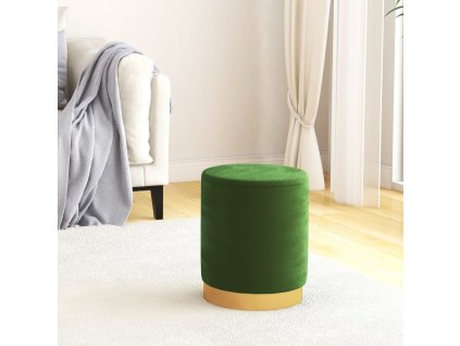 Kulatá stolička s úložným prostorem samet 31 x 37 cm [340283] (Barva Zelená)