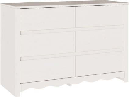 Komoda "DRAMMEN" Bílá 111x43x73,5 cm Masivní dřevo borovice [42003051]
