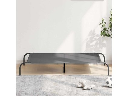 Vyvýšený pelíšek pro psy 130x80x20 cm Textilén a ocel [42000844] (Barva Šedá)