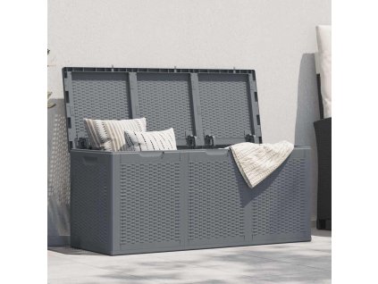 Zahradní úložný box 270 l PP ratan [151229] (Barva Černá)