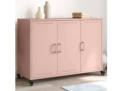 Příborník olivově 100,5 x 39 x 72 cm ocel [846681] (Barva Růžová)