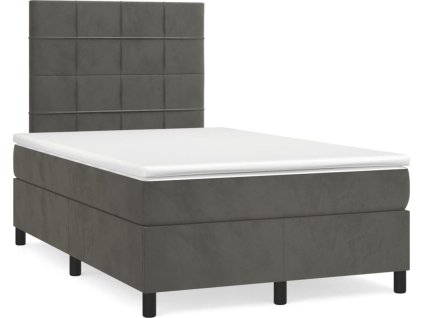 Box spring postel s matrací 120 x 190 cm samet [3269996] (Barva Tmavě šedá)
