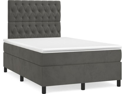 Box spring postel s matrací 120 x 190 cm samet [3270014] (Barva Tmavě šedá)
