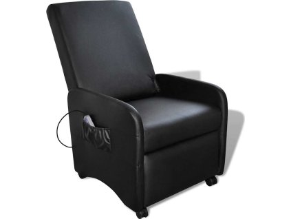 Masážní polohovací křeslo umělá kůže [248639] (Barva vínová červená)