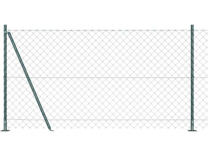 Řetězový plot se sloupy Zelená 1.2 x 10 m Ocel [3351238]