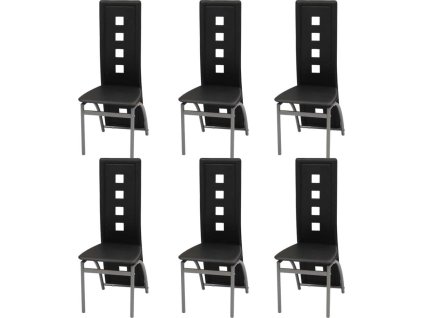 Jídelní židle 6 ks umělá kůže [274309] (Barva Černá)