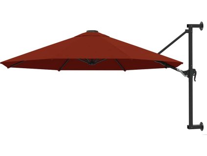 Nástěnný slunečník s kovovou tyčí 300 cm [47299] (Barva Cihlová)