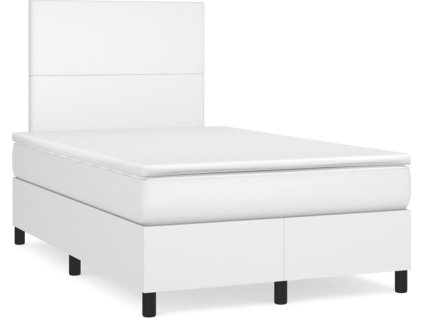 Box spring postel s matrací 120x190 cm umělá kůže [3269966] (Barva Bílá)