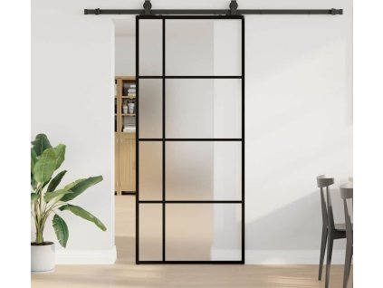 Posuvné dveře se sadou kování 90x205 cm ESG Glass [3375951] (Barva Černá)