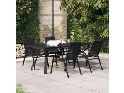 5dílný zahradní jídelní set [3095982] (Barva Šedá a černá)