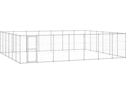 Venkovní psí kotec ocel 50,82 m² [3082330] (Barva Stříbrná)