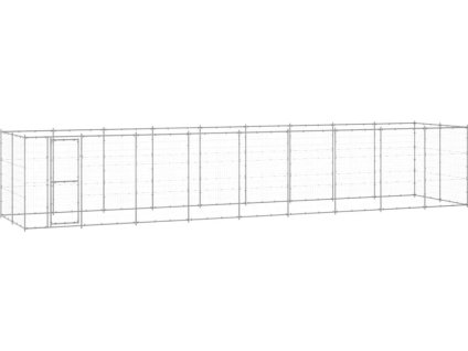 Venkovní psí kotec ocel 21,78 m² [3082311] (Barva Stříbrná)