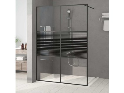 Sprchová zástěna walk-in 140 x 195 cm čiré ESG sklo [152149] (Barva Černá)