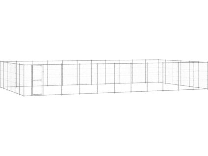 Venkovní psí kotec ocel 79,86 m² [3082332] (Barva Stříbrná)