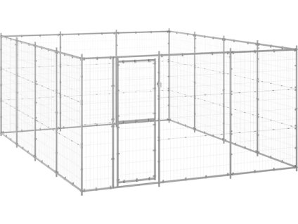 Venkovní psí kotec ocel 14,52 m² [3082318] (Barva Stříbrná)