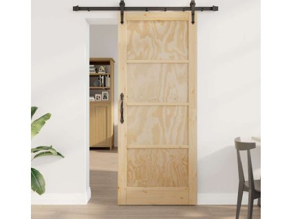 Posuvné dveře ORKDAL Hnědá 83 x 202 cm Masivní borovicové dřevo [3333784]
