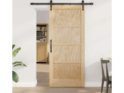 Posuvné dveře ORKDAL Hnědá 78 x 202 cm Masivní borovicové dřevo [3333778]