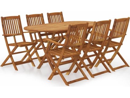 7dílný zahradní jídelní set masivní akáciové dřevo [3214240] (Barva Světle hnědá)