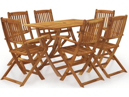 7dílný zahradní jídelní set masivní akáciové dřevo [3214237] (Barva Světle hnědá)