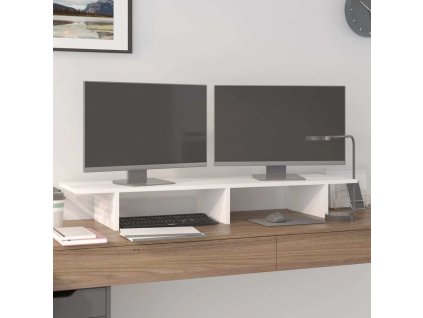 Stojan na monitor 100x27x15 cm masivní borové dřevo [813981] (Barva Šedá)