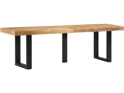 Lavice 160 cm masivní hrubé mangovníkové dřevo a ocel [4006413] (Barva Hnědo-černá)