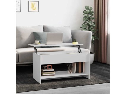 Konferenční stolek 102 x 50 x 52,5 cm kompozitní dřevo [809647] (Barva Bílá)