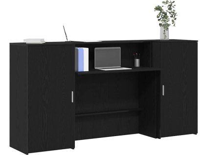 Recepční stůl 200x50x103,5 cm kompozitní dřevo [3324215] (Barva Černá)