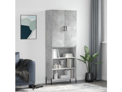 Skříň highboard 69,5 x 34 x 180 cm kompozitní dřevo [3196079] (Barva Betonová šedá)